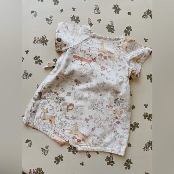 Handmade Cotton Romper in Woodland Animal - Picture 2 of 5